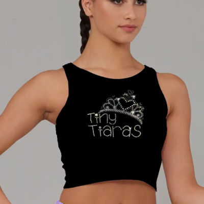 Tiny Tiaras BLING Cotton Cropped Tank ADULT Thumbnail