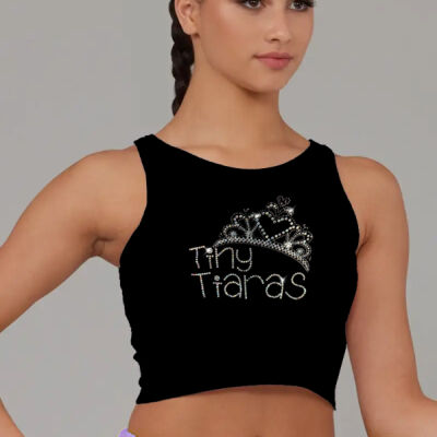 Tiny Tiaras BLING Cotton Cropped Tank YOUTH Thumbnail