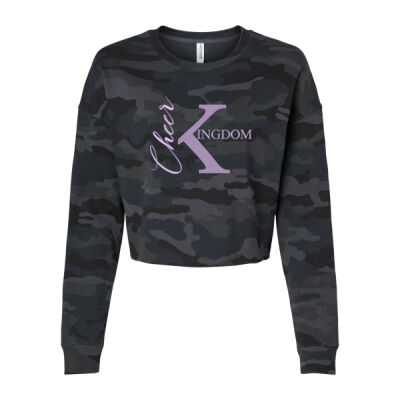 Embroidered Cheer K - Women's Lightweight Crop Crewneck Sweatshirt Thumbnail